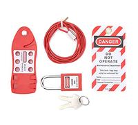 MUNEFE Loquet de verrouillage de câble en forme de poisson, cadenas de sécurité rouge pour stations de verrouillage