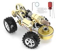 MUNEFE Modèle Moteur Stirling Moteur De Voiture en Miniature, Moteur Vapeur Miniature, Modèle de Moteur Voiture Stirling pour Jouet Expérimental De Physique Éducative