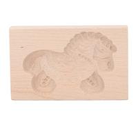 MUNEFE Moule à biscuits en forme d'animal, emporte-pièce de type presse animale, moule à biscuits en bois sculpté, tampon de presse à biscuits en bois pour faire des biscuits ou (Cheval de Troie)