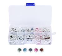 MUNEFE Plastic Doll Brounds, Yeux de poupée colorés, Globes oculaires pour l'artisanat, adaptés aux poupées, marionnettes, Couture et projets d'art au Crochet (12mm100 Pro Box)