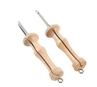 MUNEFE Punch Needle Embroidery Kit, Wooden Handle Yarn Needle, Adjustable Embroidery Punch Needle Tool for Punching Needle (2Pcs)