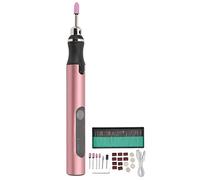 MUNEFE Stylo micro-graveur électrique, stylo graveur de charge, stylo micro-graveur, adapté au métal, au verre, aux clous, aux plastiques, au cuir, etc. (Pink Gold)