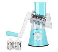 MUNEFE Trancheuse à légumes, râpe manuelle, râpe à fromage rotative, trancheuse à légumes à lame de tambour remplaçable pour la cuisine (Bleue)