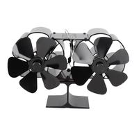 MUNEFE Ventilateur de cheminée à double tête, ventilateur de poêle alimenté par la chaleur, ventilateur de poêle à 6 pales pour poêles à bois, cheminées à gaz et cheminées