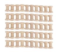 MUNEFE Wood Spools, Wooden Thread Spools, Recyclable Retro Empty Spools, Unfinished Wood Sewing Thread Spool for Crafts Arts (50pcs)