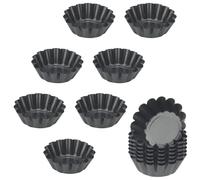 MUNGHOK Lot de 14 petits moules à tartelettes, en acier au carbone, antiadhésif, pour tarte, muffins, tartes, gâteaux, puddings, muffins, cupcakes