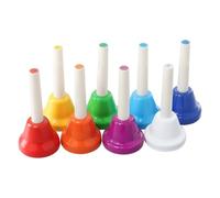 MUNGHOK Lot de 8 cloches à main colorées - 8 notes diatoniques - En métal - Pour festival, cours de musique, chœur d'église, apprentissage du rythme