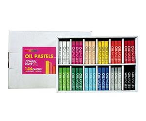 MUNGYO Assortiment de 12x12 couleurs de pastels gras à l’huile (144 bâtonnets de pastel), 11mm de diamètre, 7cm de long