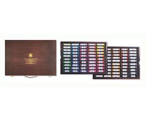 Mungyo MPHM-100WL - Gallery Artists' Handmade Soft Pastels Landscape Shades, set de 100 pastels roulés à la main de qualité artistique dans un coffret en bois, consistance douce