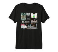 Munich, l'Hofbräuhaus et d'autres Monuments dessinés T-Shirt Haut de Gamme