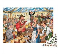 Munich Oktoberfest Tente Bière Stein Giclée Puzzle en Bois Imperméable Puzzles De 1000 Pièces pour Adultes Impossible Jeux De Stimulants