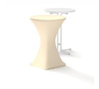 Munich-Sales Housse de table mange-debout Champagne - Ivoire - 80 cm - Qualité hôtelière haut de gamme
