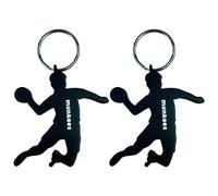 munkees 34988 Lot de 2 porte-clés Handballer I Pendentif handball I Décapsuleur intégré I Noir, Noir , taille unique