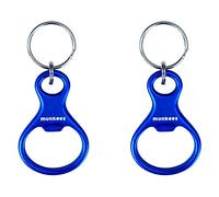 munkees Lot de 2 porte-clés en forme de huître avec décapsuleur en aluminium de qualité supérieure - Bleu - 34076