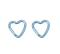 Munkees, Mini Carabiner en Forme de Cœur, Porte-clés (2 x Bleu)