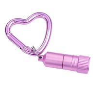 munkees Porte-clés mousqueton en forme de cœur avec mini lampe de poche LED - Accessoire élégant en aluminium anodisé pour femme (rose)