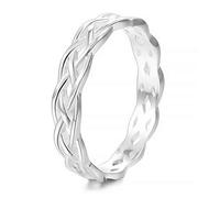 MunkiMix 925 Argent Fin 925/1000 Bague Anneau Bague Ton d'argent Triquetra Irlandais Celtic Celtique Nœud Éternité Mariage Amour Taille 64 Femme