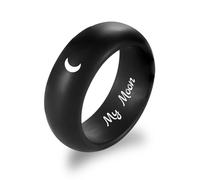 MunkiMix Bagues en Silicone 6 MM/8 MM Personnalisée Texte/Date/Symbole Alliances en Silicone pour Hommes Anneaux en Caoutchouc pour Salle de Sport/Sports/Extérieur (8 mm Noir #9)