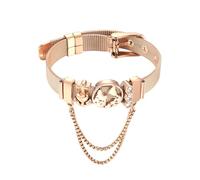 MunkiMix Bracelet Accessoire en Maille Acier Inoxydable pour Femme Bijou Ajustable Breloques/Jonc Cadeau Élégant Raffiné pour Épouse Sœurs Amies - B2