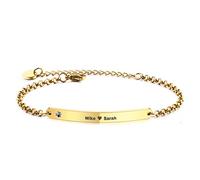 MunkiMix Bracelet Personnalisé avec Pierre de Naissance - Gravure de Texte de Nom Bracelets Réglables Personnalisés pour Femme Cadeau de Bijoux pour Demoiselle d'honneur/Meilleur Ami/Petite Amie
