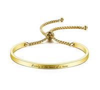MunkiMix Bracelet Personnalisé Femme Texte/Nom/Date Acier Inoxydable - Cadeaux d'Anniversaire pour Adolescentes, Filles, Amis, Sœur