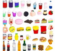 MUNKST 50 Piece Miniature GNOME Accessory Set, Mini Resin Food Drinks Sweets for Dollhouse GNOME Door Decoration, DIY Miniature World & Toy Kitchen Accessories