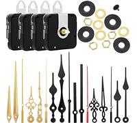 munloo 4 Pièces Mécanisme Horloge Murale, Mécanismes de Mouvement d'Horloge à Quartz Silencieux avec 6 Paires Différentes de Kits de Mouvement de Bricolage