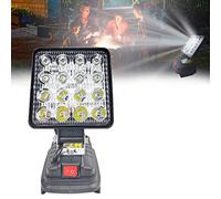 munloo Lampe de Chantier 27w Portable Multifonction pour Extérieur Large et Longue Portée, pour Garage Souterrain, Camping, Compatible avec pour Makita 14v-18v Li-ion Bl1860 Bl1850