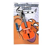 MunnyGrubbers - Porte-clés original en forme de violon avec musique triste jouable - Petit porte-clés violon avec son, Orange-Noir-Blanc, adulte