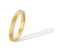 munone Bague à carreaux de 2 mm plaqué or 14 carats en titane empilable pour homme et femme - Love Is A Worthy Match, 6, Métal, Aucune pierre précieuse