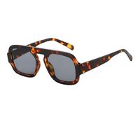 MUNSADE Lunettes de soleil carrées aviateur pour femme - Dessus plat - Cadre élégant - Lunettes de soleil vintage, Monture tortue/verres gris clair, 53mm