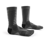 MUNSKT 1 Paire Chaussettes Orteils Séparés Homme,Séchage Rapide Moyen-Long Antidérapant Chaussette Running pour Marathon. (FR/ES, Alpha/lettres, M, Taille normale, Taille normale, Standard, Gris)
