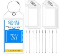 MUNSKT 10PCS MSC，P & O porte - étiquette de bagage de croisière Premium avec fermeture à glissière et anneau en acier, accessoires de voyage réutilisables résistant à la pluie (19 * 9cm)