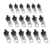 MUNSKT 18pcs Curseur Fermeture Eclair Clipsable,Tirette Fermeture Eclair Remplacement,Glissière Détachable Zipper Puller Replacement pour Veste, Manteau, Valise