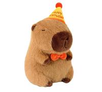MUNSKT 1PCS Capybara Peluche avec Chapeau d'anniversaire,Anniversaire Peluche Jouet pour Un Ami,Kapibara pour La Fête