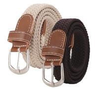 MUNSKT 2 PCS Unisexe Tissu élastique Ceinture Élastique Tressée Stretch Belt Ceinture Tissu Étirable Pour les Hommes et les Femmes