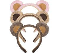 MUNSKT 3pcs Animaux En Peluche Ours Oreille Hair Strap Enfants Adultes, Animal Bandeau, Animal Cosplay Costume D'ours Head Wear Fantaisie Dress Up Head Wear Enfants Noël Hair Strap Party Supplies