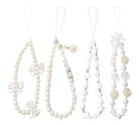 MUNSKT 4 pcs accessoires de téléphone portable, pendentif de perle pour les femmes, pendentif de chaîne de perles mignon, cadeau pour les femmes