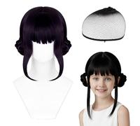 MUNSKT Black Kpop Wig for Girls,Long Straight Braids Cosplay Wig, Heat-Resistant Anime Wig for Halloween Party, Stage Performance & Gifts