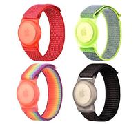 MUNSKT bracelet 4pcs pour les enfants, les adultes, les personnes âgées, bracelet tressé réglable doux, bracelet anti - perte airtag Case stand, GPS Tracker caché