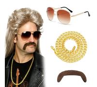 MUNSKT Costume des années 80/année 70/Mulet/Eddie,Soirée Déguisée Année 80, Bad Taste Party, Accessoire pour fête à thème ou Carnaval,Halloween,Cosplay