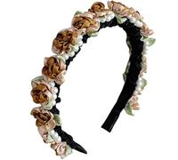 MUNSKT Couronne de Cheveux Dirndl Fleurie pour Femmes, Accessoire Traditionnel Bavaroise aux Fleurs pour l'Oktoberfest, Tresses Décorées en pour Dames et Jeunes Filles