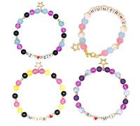 MUNSKT K Pops DemOn Singer Hunters Merch Inspired Bracelets,3PCS Korea Pop Girl Bracelets Merch Set,Stackable Stretch Bracelets Beaded Bracelet Jewelry Accessories Gifts for Fans (B)