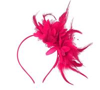 MUNSKT Lace And Feather Paired With Artificial Floral Headbands, A 1920s Style Women's Headwear, Suitable As Accessories For Parties, Dances, Weddings, And Tea Parties.