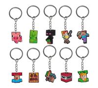 MUNSKT Lot de 10 porte-clés, porte-clés de remplissage de sacs de fête, porte-clés, fournitures de fête d'anniversaire, porte-clés de sac à dos, récompenses scolaires pour garçons et filles, argent