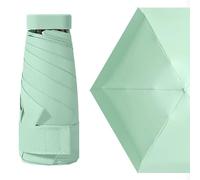 MUNSKT Parapluie de voyage - Mini parapluie pliable à 6 baleines pour soleil et pluie, coupe-vent, léger et compact pour femme, Vert, taille unique