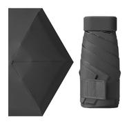 MUNSKT Parapluie de voyage pliable à 6 baleines, léger et compact pour femme, Noir, taille unique, coupe-vent