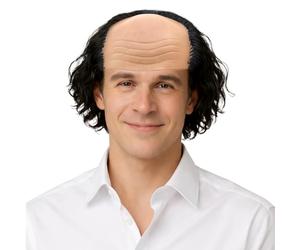 MUNSKT perruque réaliste chapeau chauve, coiffure peignée Costume de Cosplay drôle pour Halloween Party Carnaval robe fantaisie, religieuses et vicaires, robe sorciers, médecins et infirmières