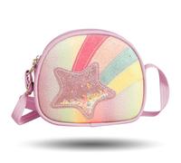 MUNSKT Sac Petite Fille Mini Sac a Main Enfant Fille à Main Rainbow Star pour Filles Femmes Enfants Sac Bandouliere Femme Porte Monnaie Fille Mignon (pourpre)