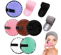MUNSKT Tampons Démaquillants,6PCS Réutilisable Double Face Disque Démaquillant,Coton Reutilisable Lavable pour Tous les Types de Peau